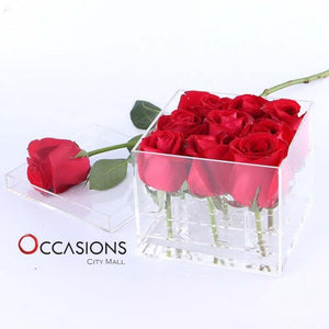 9 Roses in Acrylic box - gift-on-line