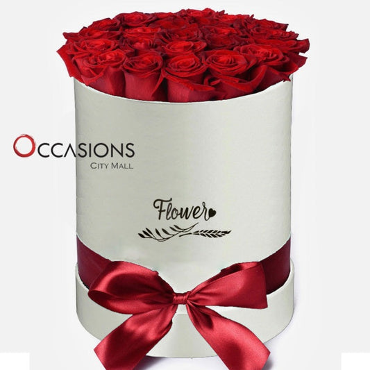 Red Roses in White Box flower delivery Jordan