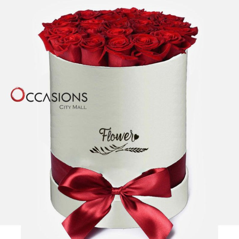 Roses in White Box - gift-on-line