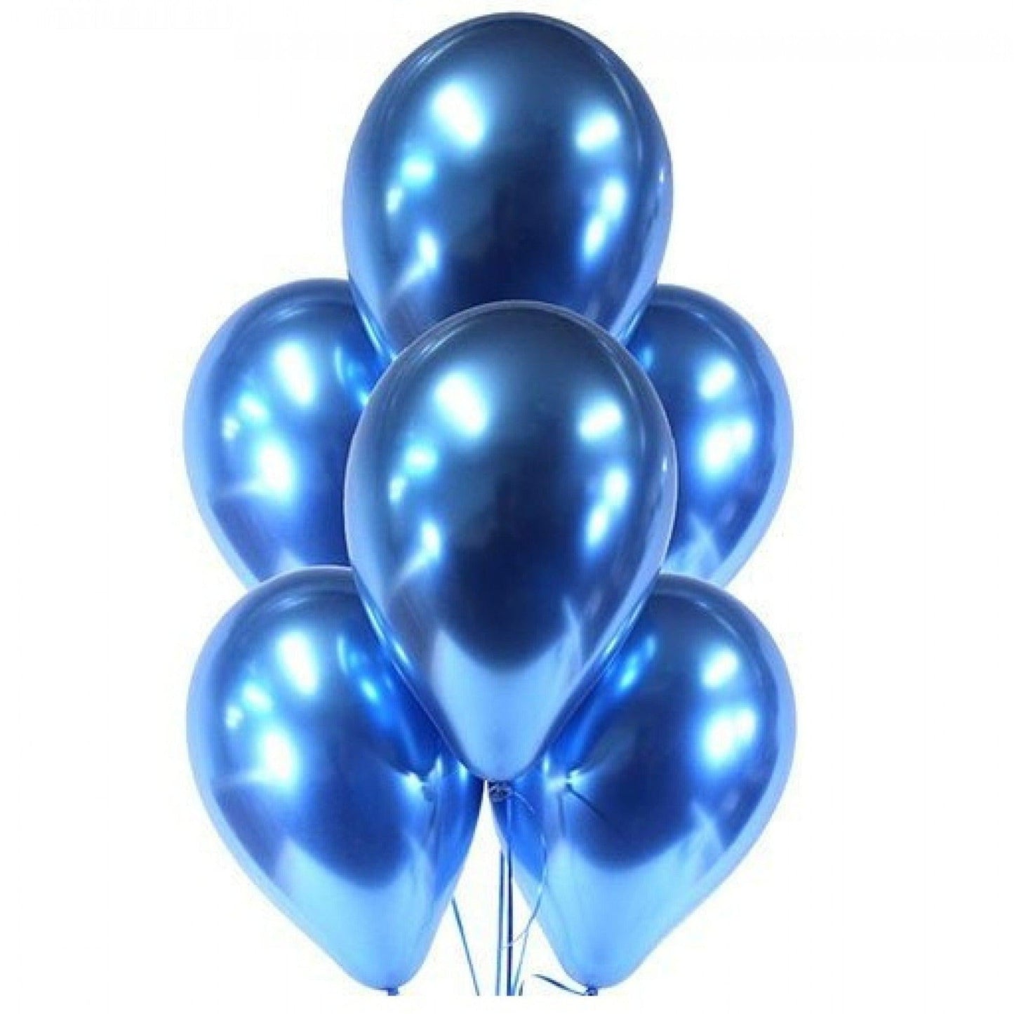 6 Blue Chrome Balloons Balloonssend_delivery_Amman_Jordan