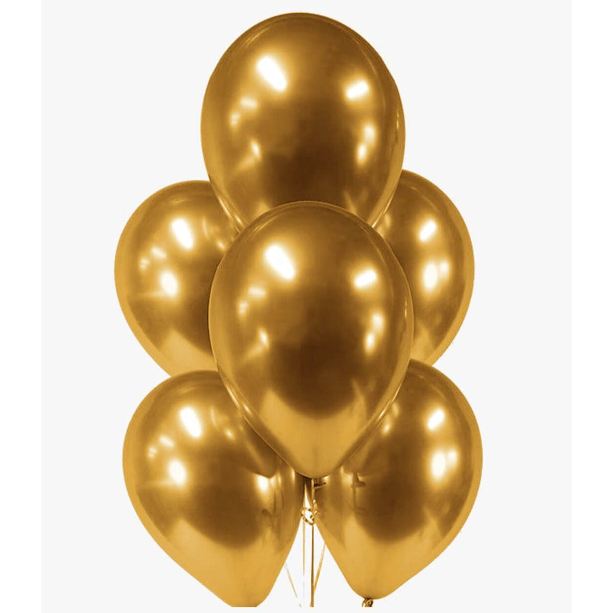 6 Gold Chrome Balloons Balloonssend_delivery_Amman_Jordan