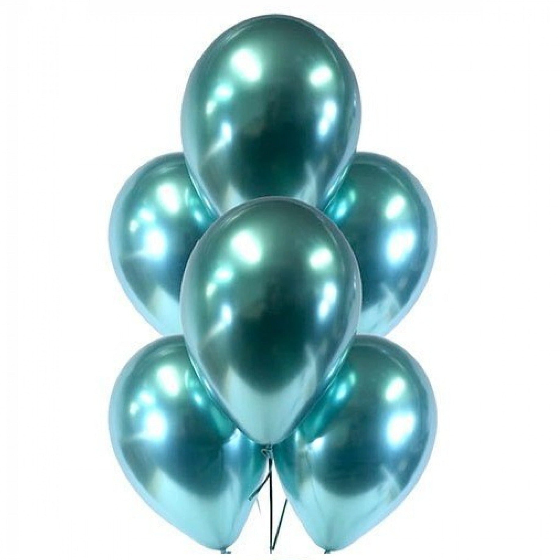 6 Green Chrome Balloons Balloonssend_delivery_Amman_Jordan