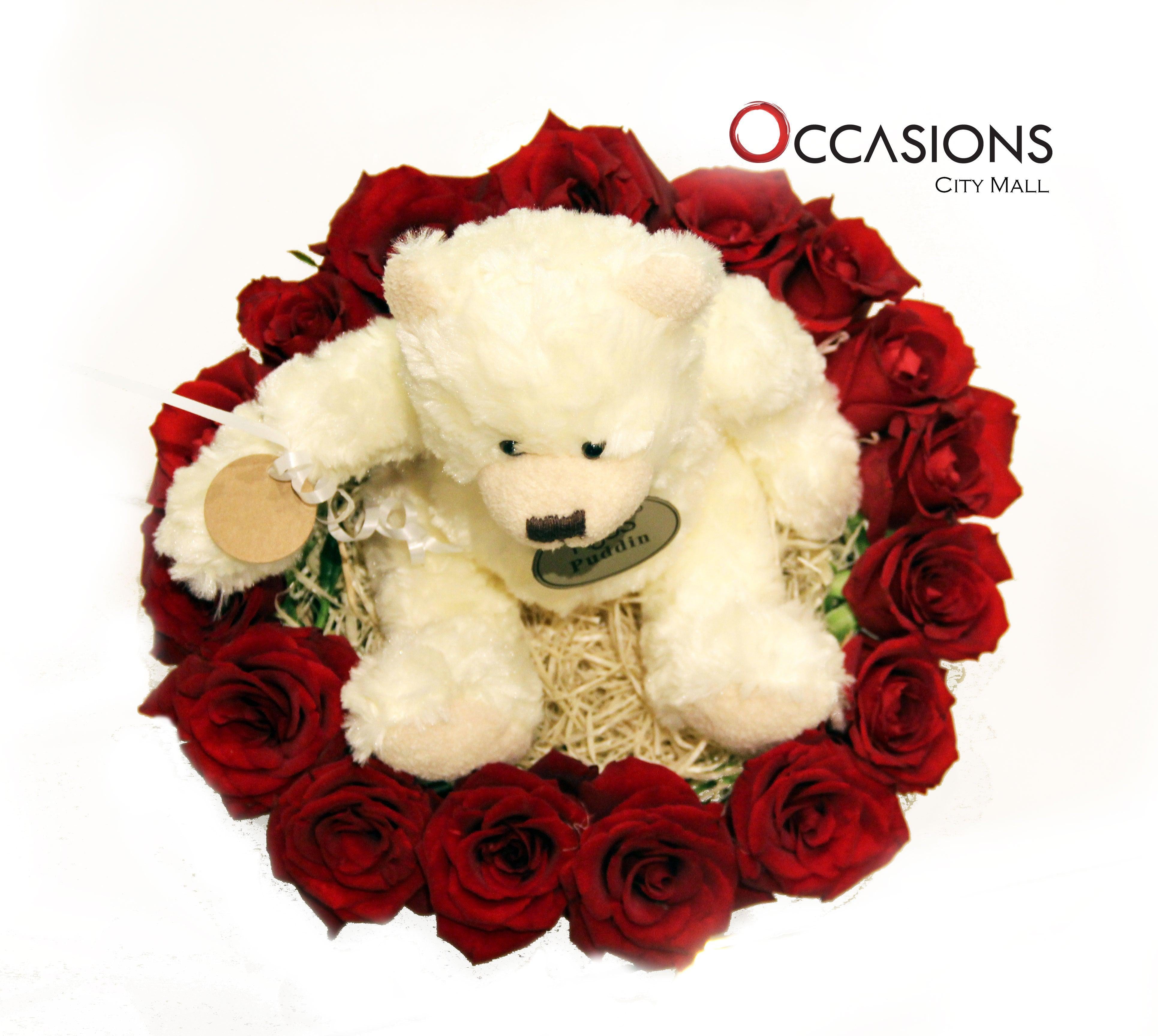 Teddy in Roses Flowerssend_delivery_Amman_Jordan