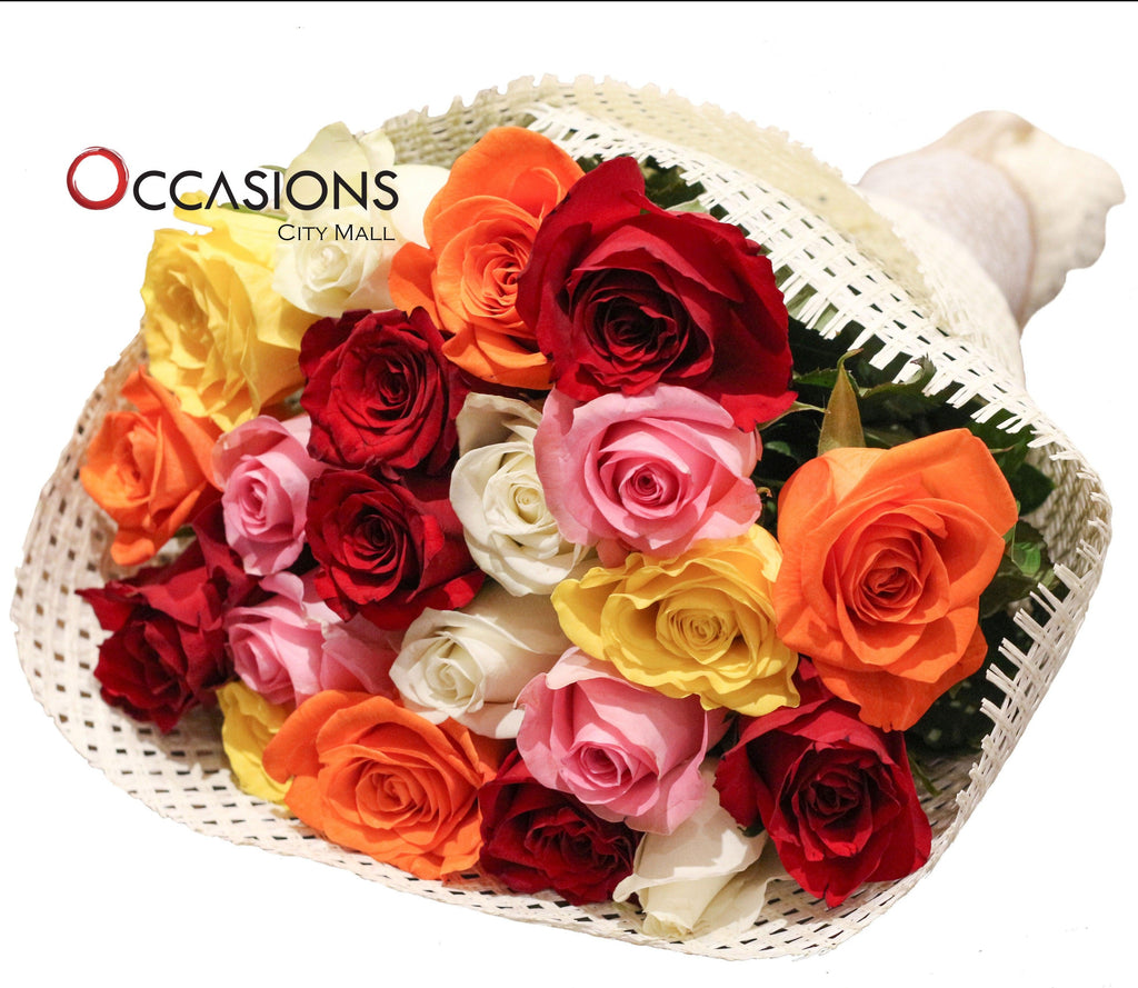 Mix Colors Roses Bunch Flowerssend_delivery_Amman_Jordan