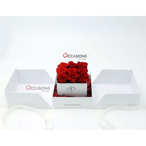 Surprise Roses Box - White - gift-on-line