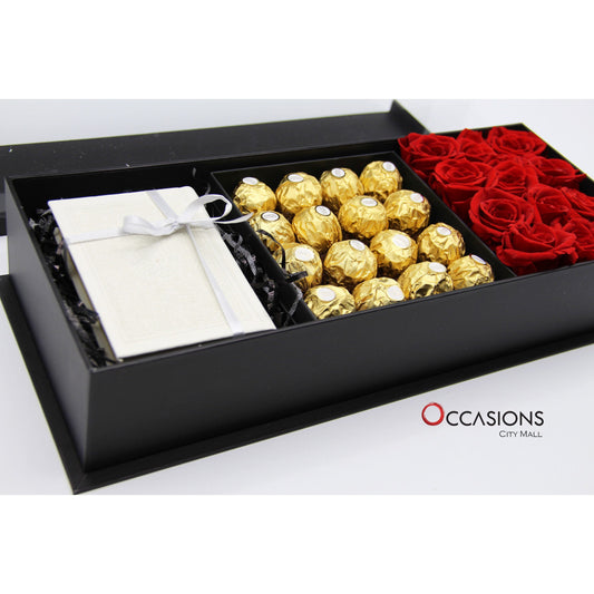 Silver Quran with Roses & Chocolate Package Flowerssend_delivery_Amman_Jordan