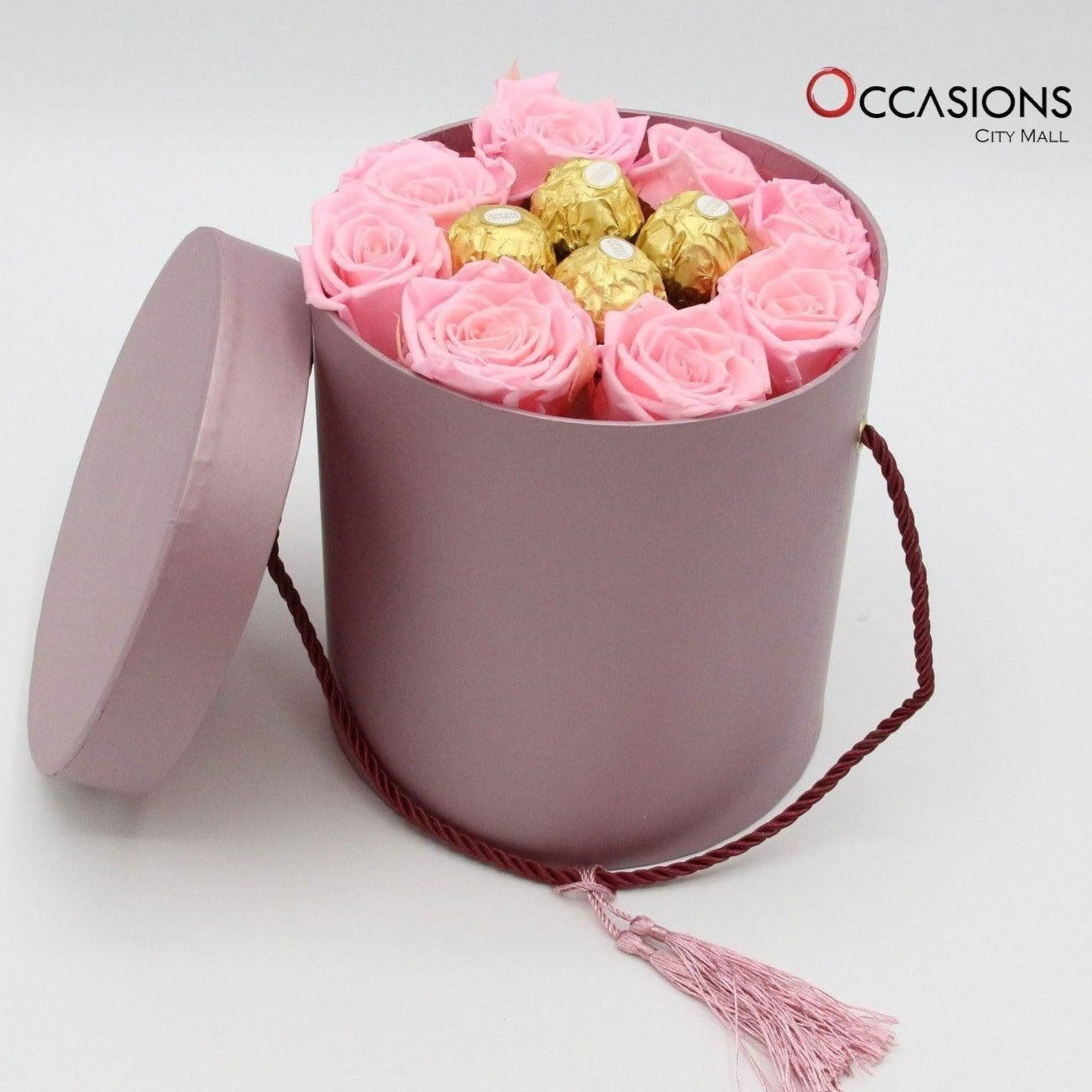 Purple Simplicity Roses & chocolate Package Flowerssend_delivery_Amman_Jordan