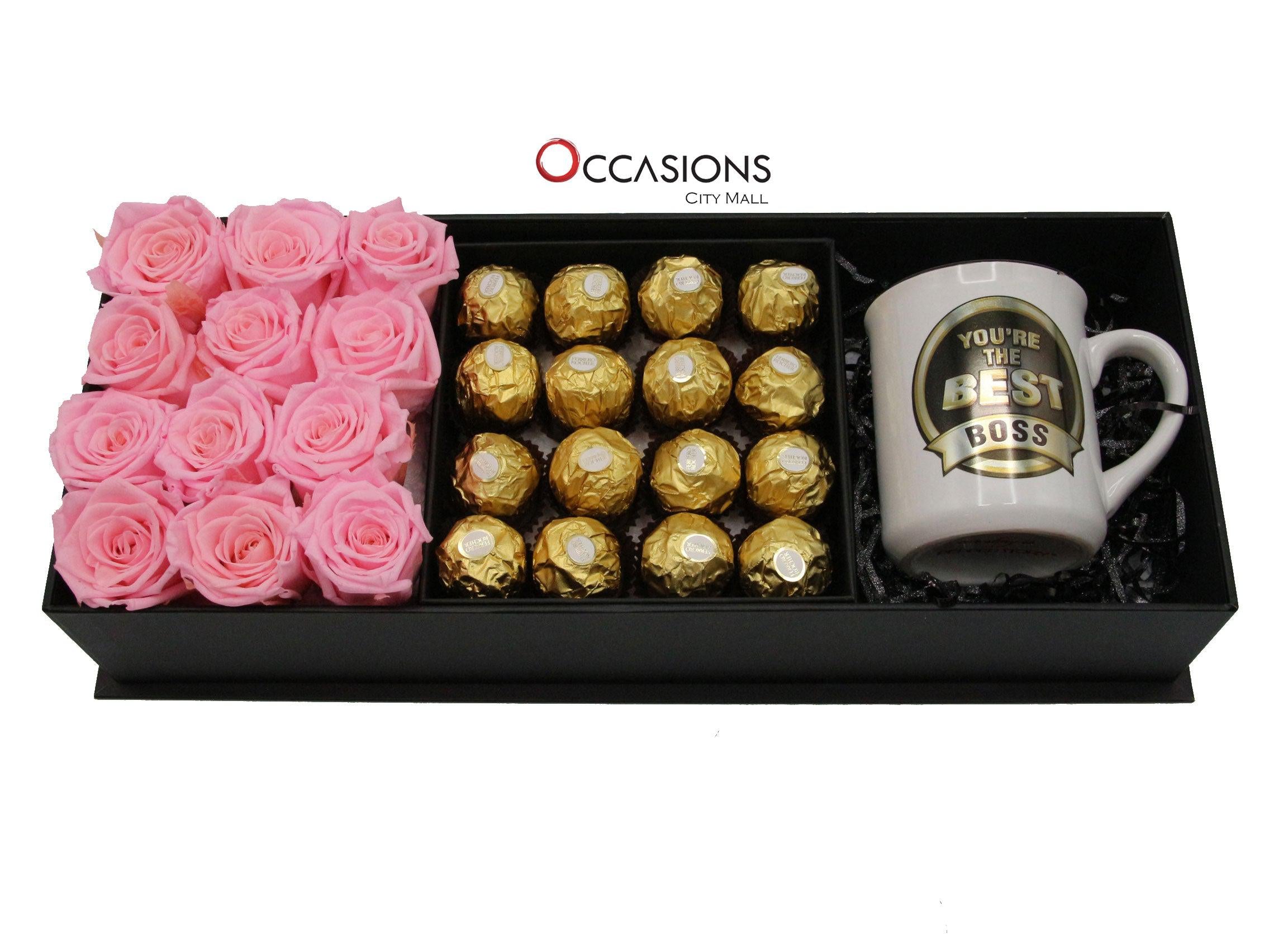 Best Boss Special Pink Package Flowerssend_delivery_Amman_Jordan