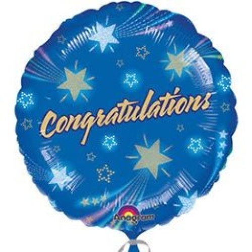 Congratulations Blue Stars Balloon