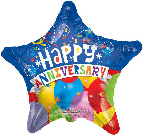 Happy Anniversary Star Balloon - 18 inch